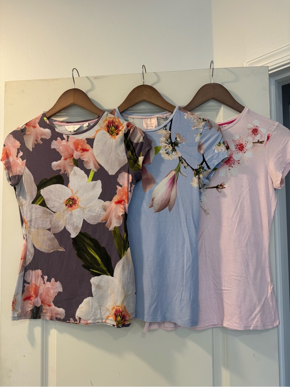 Ted Baker (3) Floral Short-Sleeve Tees - Pink, Blue, Gray